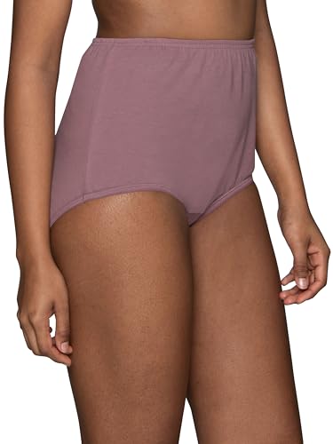 Image of Vanity Fair Women's Perfectly Yours Ravissant Nylon Brief Panties #15712 (Discontinued Colors) - Cotton - Seaside Mist /Premium Plum /Coconut White, 6