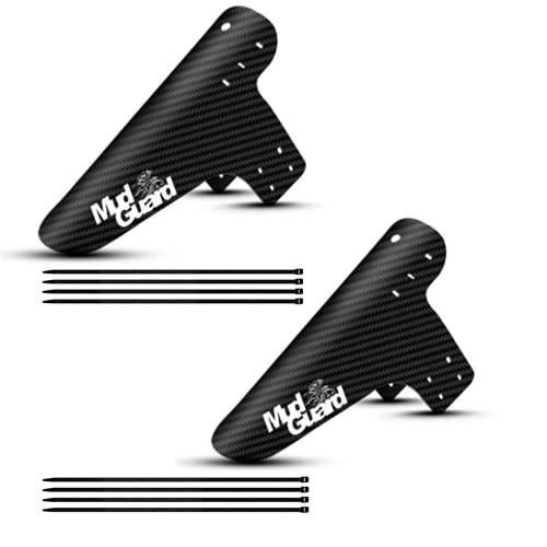 WONDERVY 2個自転車マッドガードセット 簡易マッドガード フロント用/リア用セット 極薄サイズ 前後共用自転車防泥板 マッドガード (黒+白)