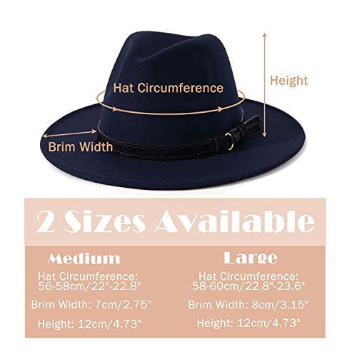 Image of Lisianthus Men & Women Vintage Wide Brim Fedora Hat | Classic Belt Buckle Decor, Adjustable Drawstring, Inner Breathable Sweatband, Timeless Style, Ideal for Travel & Daily