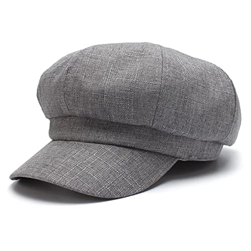 Béret en lin pour femme | Casquette octogonale de peintre printemps été