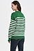 Tronjori Womens Striped Jacquard Crewneck Sweaters Pullover Casual Fall Winter Long Sleeve Knit Tops(M,DK Green White)