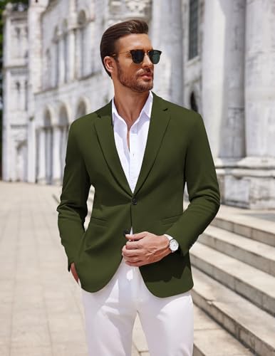 Image of COOFANDY Men's Casual Knit Blazer Two Button Lightweight Sport Coats Suit Jacket