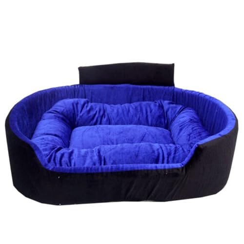 Image of Furry Smile Letest Dog Beds, Dog Sofas & Chair with Collar, Indoor Outdoor Dog beds (3XL, Black & Blue)