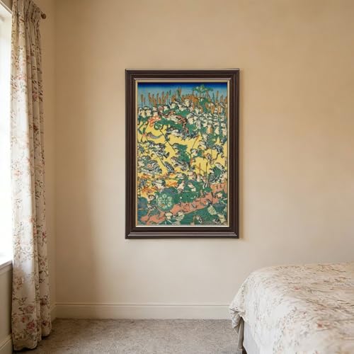 Bataille de grenouilles Kawanabe Kyosai poster toile déco murale 20x30 - 3