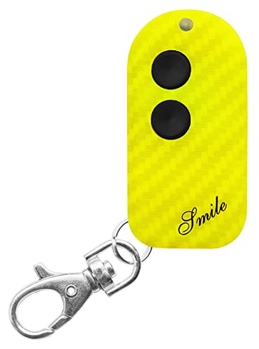  Smle C Giallo Rolling Code + Codice Fisso 433 Mhz, Mini telecomando universale per cancello 2 canali compatibile con Nice Fac Beninca Bfr