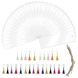 100 Pieces Acrylic Blank Bookmark Set, BetterJonny 30Pcs Clear Craft Bookmark with 40Pcs Tassels and