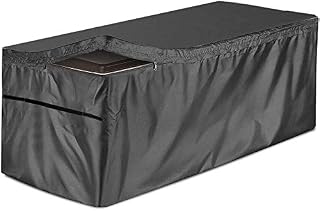 Patio Deck Box Cover Waterproof Outdoor Storage Box Cover Protects from Outdoor Rain Wind and Snow for Outdoor Deck Box Ottoman Bench Black 51"L x 24"W x 28"D