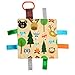 Baby Sensory Crinkle & Teething Square Lovey Toy with Closed Ribbon Tags for Increased Stimulation: 8"X8"  (Forest Animals)