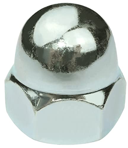 AERZETIX - C58273 - Satz mit 5 - Hutmuttern kappe M14 - sechskant 6 seiten - hohe form hohl - metrisches innengewinde - aus stahl - farbe silber