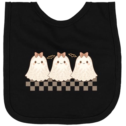 inktastic Halloween Cute Lace Ghost Checkered Newborn Bib