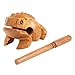 GLOGLOW Wooden Frog Guiro Rasp, Thailand Traditional Craft Musical Instrument Tone Block (12.7CM/5Inch)