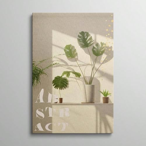 Impression botanique haut de gamme LSYALUCK 70x105cm avec cadre d'art noir