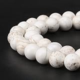 BRCbeads Howlite Gemstone Loose Beads Round 8mm Crystal Energy Stone Healing Power for Jewelry Making