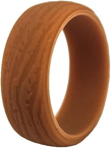 Mens 8.7mm Wide Bark Stria Silicone Wedding Band 5pcs Pack Black Green Gray Rubber Rings,US Size 7-14 - Image 2