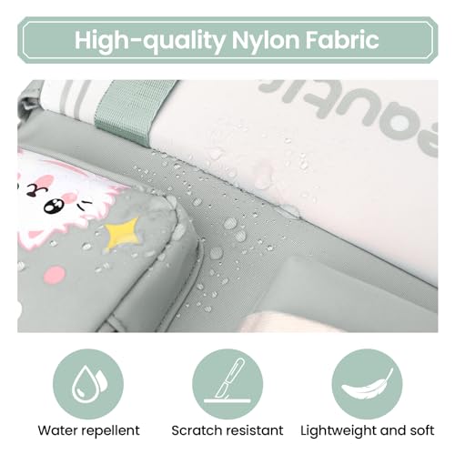 IvyH School Backpack for Girls - Kids Backpack with 3 Cute Badges, 28L Large Capacity Daypack & Travel Rucksack, Waterproof School Bags Ideal for Girls Boys Ages 9 10-16, Green - Image 4