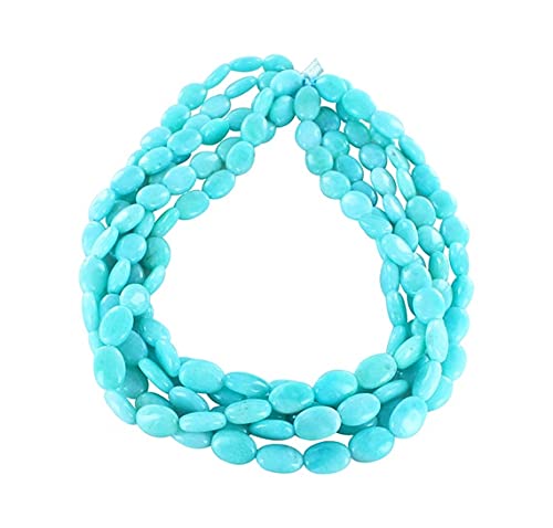 Amazonite du Pérou : perles ovales 12x16mm en fil de pierre naturelle de 16 pouces