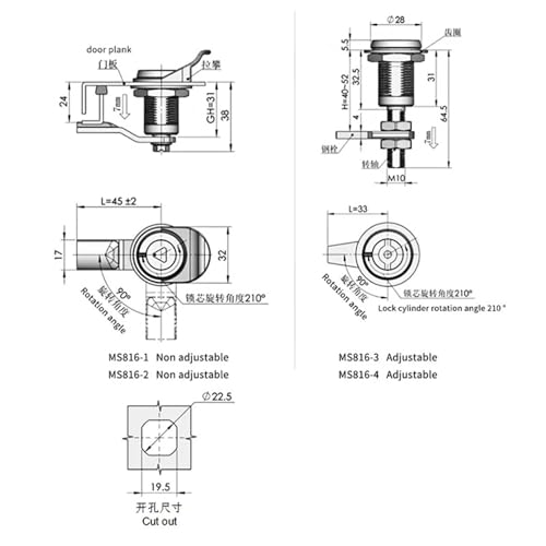 Serrure à compression triangle en inox 304 pour rail de transit et métro - 4