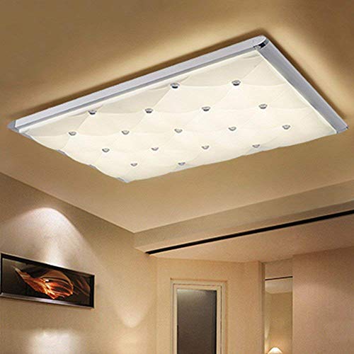 Plafonnier LED moderne rectangulaire 68x42cm avec télécommande pour salon