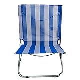 Fácil de almacenar Fondo Sub Silla de Playa Forma de Tijera Rayas Hierro 75x48x34 cm