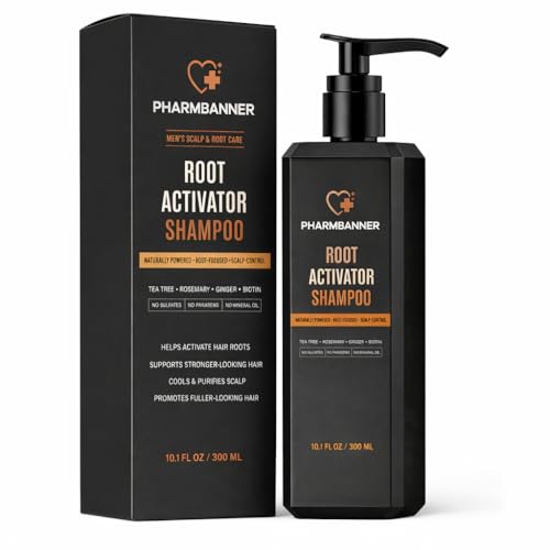 Root Activator Shampoo for Men: Hair Growth Shampoo for Thinning Hair, Hair Loss & Scalp Health – Natural Herbal Formula with Cooling Sensation – Sulfate-Free - 9.1 FL OZ