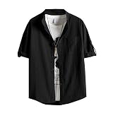 [Anzn] 夏服 シャツ メンズ 七分袖 半袖 ファッション ボタンアップ シャツ 大きいサイズ メンズ 無地 ワイシャツ 人気-hei-4XL