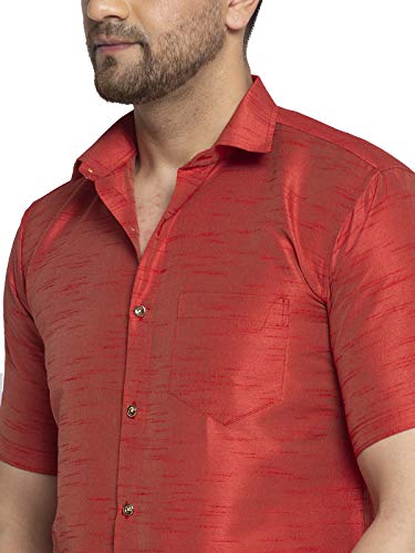 Image of SAIFOO Men's Classic Silk Ethnic Shirt.