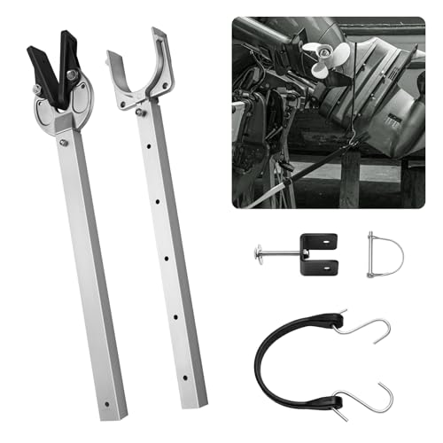 AHIER Transom Savers for Outboard Motor Support, Adjustable Boat Transom Save - Heavy Duty Composite Head for Holding Engine, Roller and Trailer Mounts (Sliver)