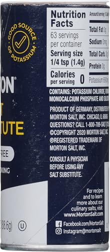 Image of Morton Salt Substitute, Sodium Free, Salt Substitutes with No Sodium, 3.125oz, 2 Pack