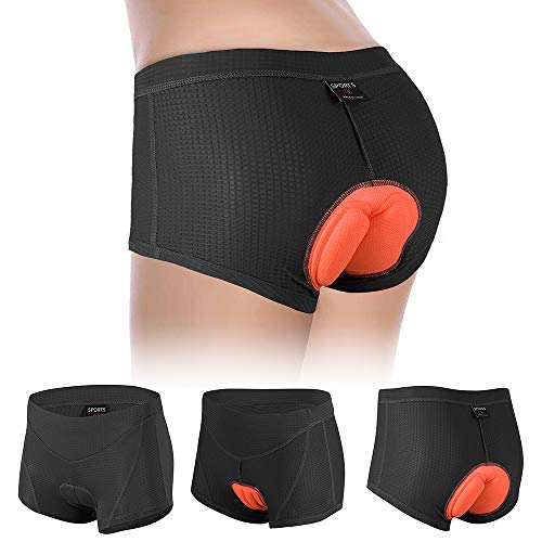 Andoer Shorts de ciclismo feminino 3D acolchoados para bicicleta e ciclistas Shorts respiráveis ​​de