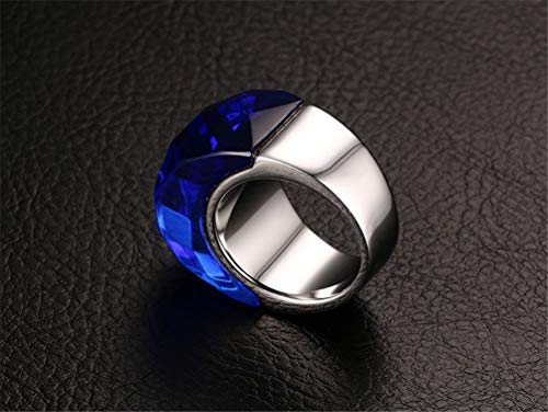 HIJONES Men Women Stainless Steel Cubic Zirconia Royal Crystal Rings Wrap Band Cocktail Style4