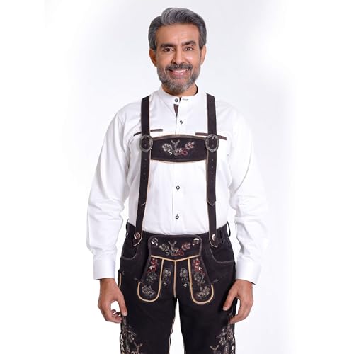 Image of Bavarian Suspenders for men | Authentic Lederhosen suspenders with buckles for Oktoberfest Costume