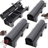 AW-NUISIBLES 4 boites a appats pour Mort aux Rats | piege pour raticide (Non Inclus) Professionnel Puissant | Poste/Station d'appatage | intérieur et extérieur | Anti Rat pour dératisation