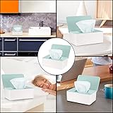 Wet Wipes Storage Box, Wet Wipes Box, Wipes Dispenser Holder Case Boxes, Toilet Tissue Paper Napkin Container Box with Lid for Home Office Desk - Green (Green) - Image 7