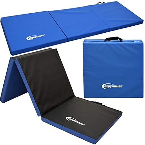 EYEPOWER Colchoneta de Entrenamiento Gimnasia XL 180x60x5cm Plegable Azul Cover