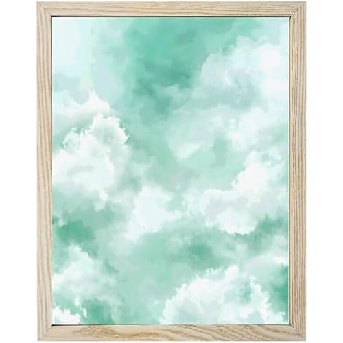 Green Sky Cloud Gradient Diamond Painting Kits for Adults Beginners 16x20 Inch, 5D Full Round Drill DIY Diamond Art Kit with Wooden Frame for Women Home Wall Decor Gift