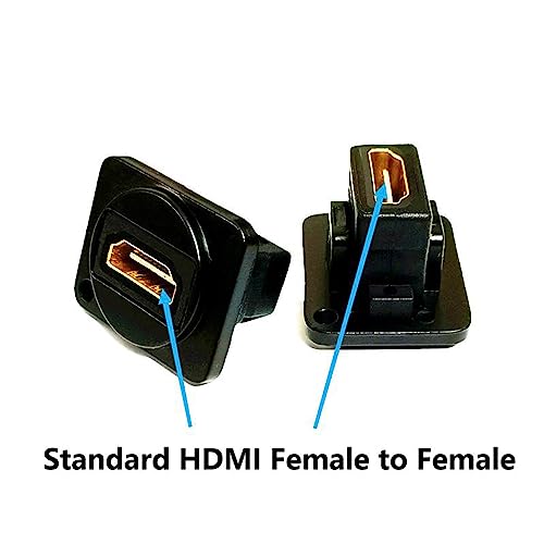 SHANFEILU HDMI Straight D Type Panel Mount Adapter Connector Extender Socket Series D-Type HDMI Coupler Female to Female Glod Plated Connector with Screws - Image 4
