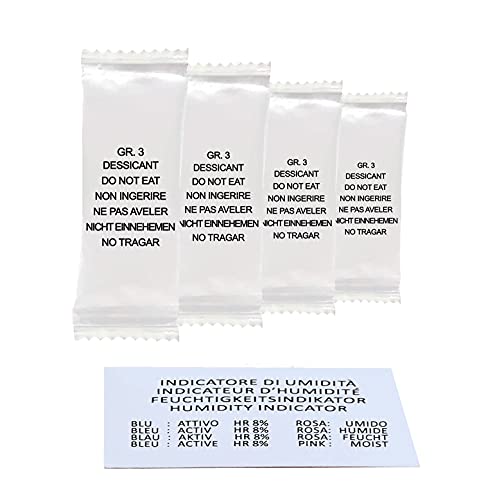 Silital, Micro Bag in Tyvek, Gel di Silice, Sacchetti Disidratanti, Riparano da Umidità, Alimentari, Elettrodomestici, Gioielleria, Moda, Diverse Quantità e Grammature, Made in Italy (200, 3 g)