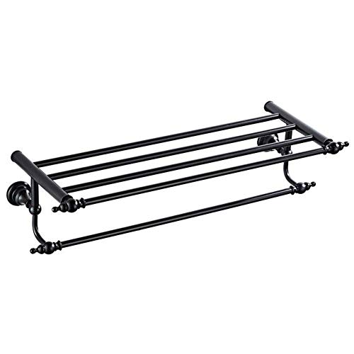 Toallero doble negro retro de latón para solucionar la falta de espacio en baño y cocina 2