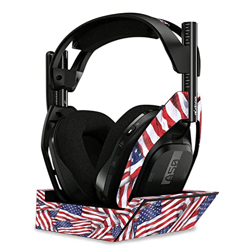 Image of MightySkins Glossy Glitter Skin Compatible with Astro A50 Wireless Headphones + Base Station (Gen 4) - Patriot | Protective, Durable High-Gloss Glitter Finish | Easy to Apply | Made in The USA
