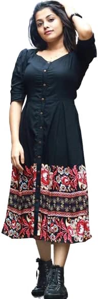 GenericSyndrella Fashion Womens Rayon Fit & Flare Midi Dress