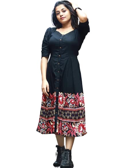 GenericSyndrella Fashion Womens Rayon Fit & Flare Midi Dress