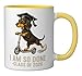 I Am So Done Class of 2026 Senior Funny Graduation Dachshund Ceramic Mug, Yellow/White