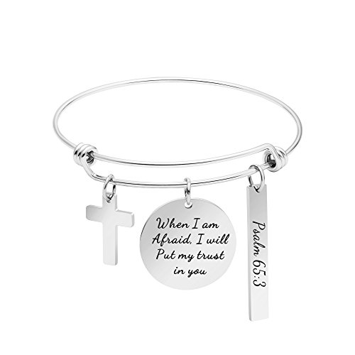 Memgift Scripture Bracelet Trust God Jewelry Inspirational Christmas Gifts For Women Expandable Wire Bangle #TOP12