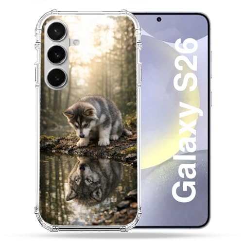 Coque Samsung S26 Loup Reflet idéale pour les randonnées en nature