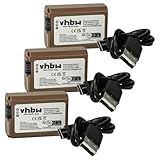 vhbw 3X Akku kompatibel mit Sony Alpha A7S, ILCE-5100, ILCE-5000 Kamera (1030 mAh, 7,4 V, Li-Ion), Infochip, USB-C Buchse