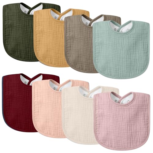 VOMARHUG Musselin Lätzchen Baby,Super Weiche Baumwolle Halstuch Baby,Sabber Lätzchen für Säugling Kleinkinder,8 Stück