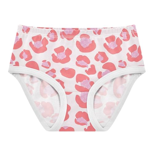 Pattern Toddler Underwear Floral 2t Cotton Panties for Girl Coral Pink Leopard Spots White Undies Kids Briefs