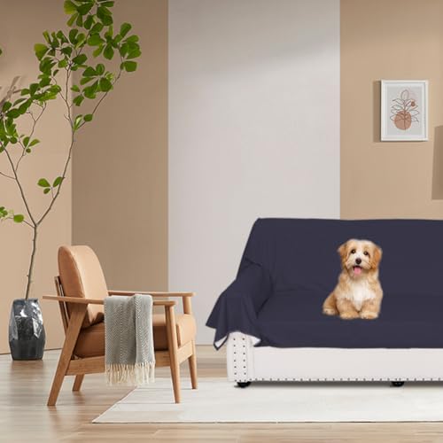 Miniatura 5 de Dujuike Cubierta De Cama Impermeable 150, Sábana Impermeable, Protector De Colchón, Funda De Sofá Para Perro, Gato, Niños, Para Cama Tamaño Queen Queen 200 230cm, Azul Marino