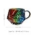 Dice glass coffee cup, polyhedral dice coffee cup with handle, dice shaped mug rainbow design, a gift for fantasy enthusiasts