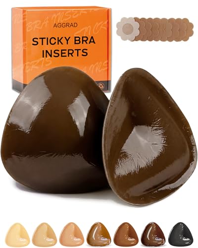 AGGRAD Double Sided Sticky bra inserts Ultra Instant Volume Reusable Push Up Adhesive Bra Pads for Bikini Strapless backless Dresscoco-l